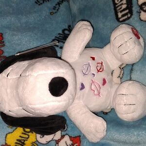 White and Black Plush Toy with Heart Details Musical Plush